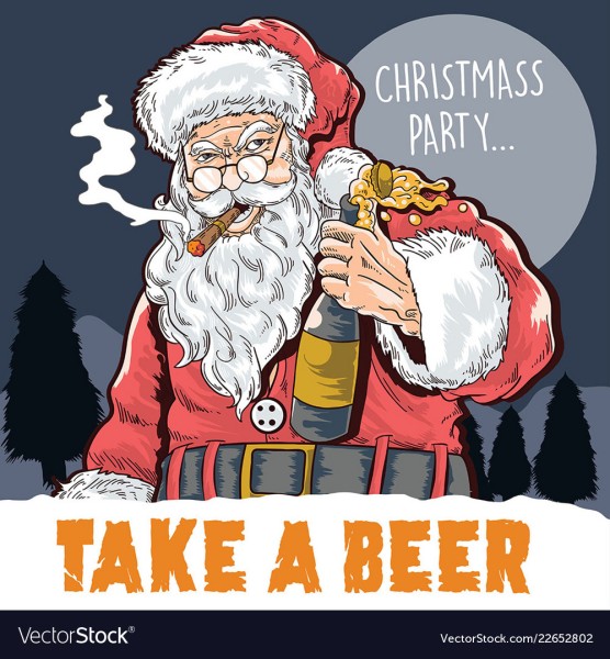 Inconnu encre Drôle Humour "moment merveilleux de la bière" de Noël Carte de Noël